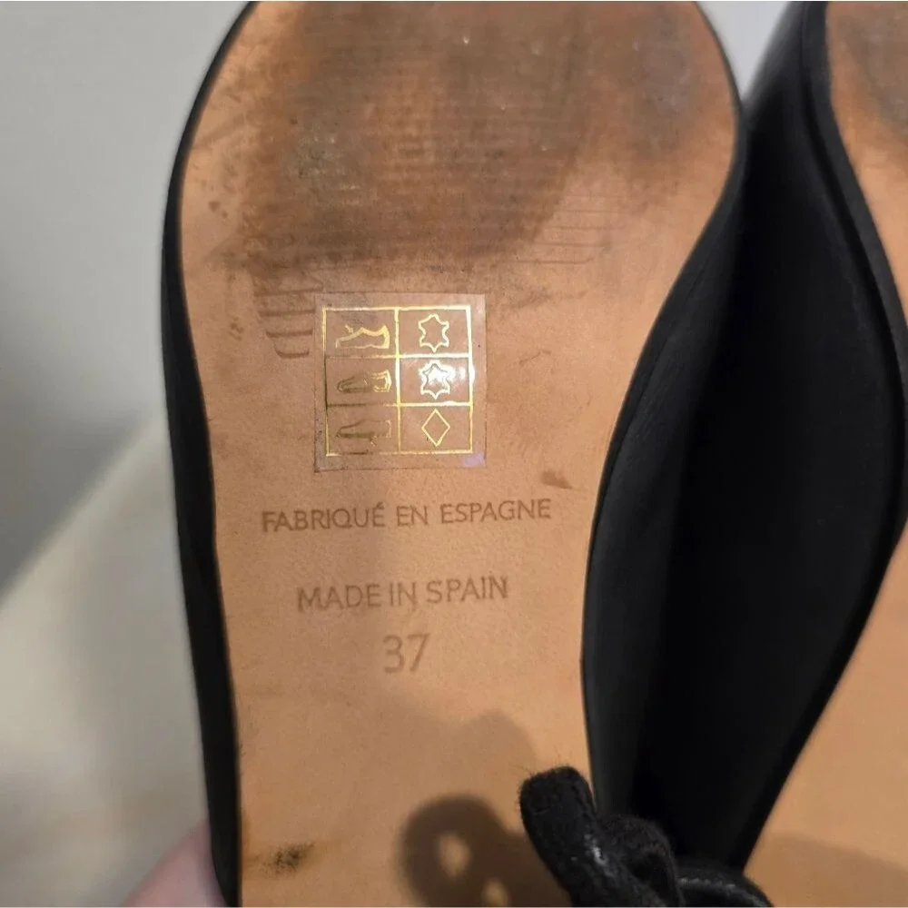 Free People Ankle Wrap Heeled Mules In Black Leather 6.5
